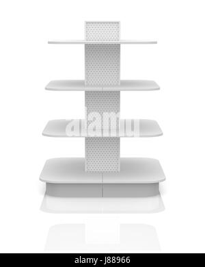 Ripiano vuoto su bianco backgorund (3d rendering) Foto Stock