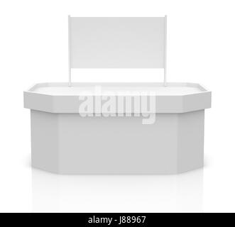 Ripiano vuoto su bianco backgorund (3d rendering) Foto Stock