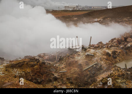 Gunnuhver Geo Sorgenti Termali, Islanda Foto Stock