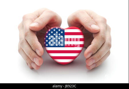 Mano, mani, isolata, american, emblema, Stati Uniti d'America, libertà, america, palme, Foto Stock