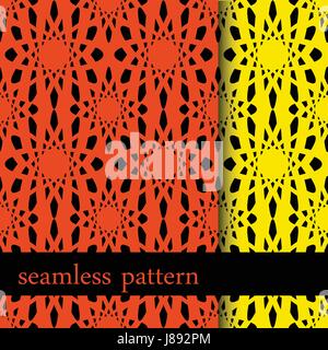 Set di due pattern senza giunture con fiore astratta. vettore Illustrazione Vettoriale