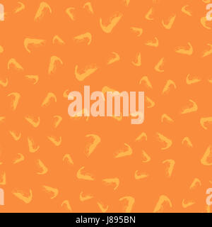 Sagome di gamberetti Seamless Pattern su sfondo arancione. Squisiti Frutti di mare. Foto Stock