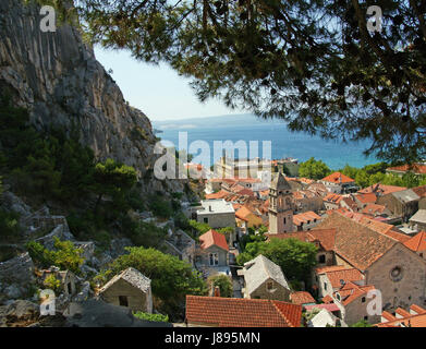 Omis pirate città in Croazia Foto Stock