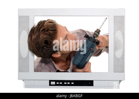 Maschio, maschile, artigiano, tradesman, handicraftsman, artigiano, costruttore Foto Stock