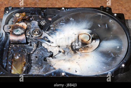 Difetto, distruggere, fisso-disk drive, disco rigido, disco rigido, computer, computer, Foto Stock