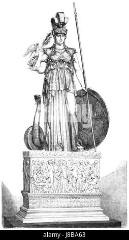 Minerva, una scultura di Simart, è stata presentata nella˜pittoresca â Magasin.â€™ il pezzo rappresenta la dea romana della saggezza e della guerra, mostrando uno stile artistico neoclassico popolare nel XIX secolo. Foto Stock