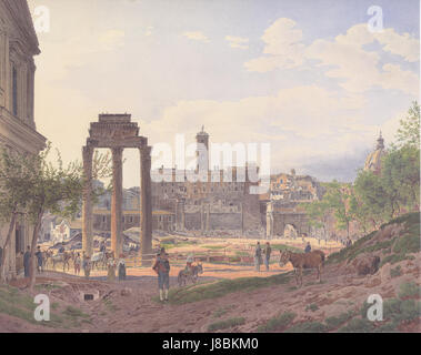 Jakob Alt Das Forum Romanum nella ROM 1837 Foto Stock