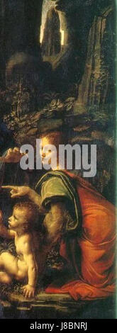 Leonardo da Vinci Uriel em Madonna das Rochas Foto Stock
