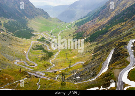 Transfagarassan strada in montagna Fagaras in Romania Foto Stock