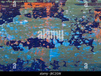 Dipinto astratto di pittura su legno con spruzzi di sfondo texture Foto Stock