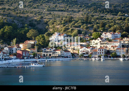 Vista di Agia Efimia porto sull'isola di Cefalonia , Grecia Foto Stock