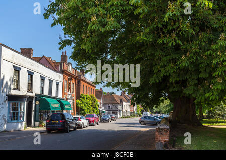 DEDHAM HIGH STREET con graziose case Foto Stock