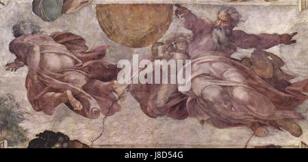 Michelangelo Buonarroti era un rinomato artista rinascimentale italiano, celebrato per i suoi capolavori di scultura, pittura e architettura. Le sue opere includono l'iconica Statua di David e il soffitto della Cappella Sistina. Foto Stock