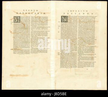 Questa mappa del Marocco del 1635 di Abraham Ortelius offre una vista dettagliata della regione, illustrando le caratteristiche geografiche e le posizioni chiave nella prima moderna Africa settentrionale. Foto Stock