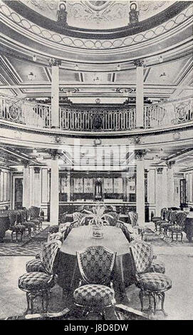 Salone da pranzo del RMS Lusitania Foto Stock