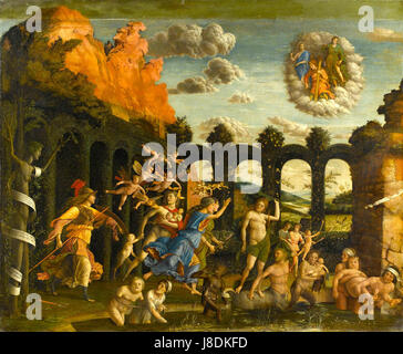 Minerve chassant les vizi du Jardin de la vertu Foto Stock