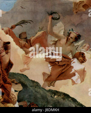 Giovanni Battista Tiepolo è stato un pittore rococò italiano, noto per i suoi grandiosi affreschi e capolavori che adornavano palazzi e chiese nel XVIII secolo, rappresentando l'apice dell'arte barocca e rococò. Foto Stock