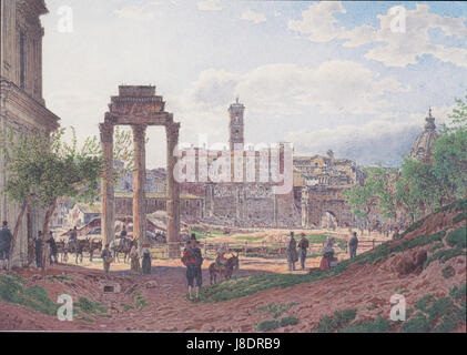 Jakob Alt Das Forum Romanum nella ROM 1835 Foto Stock