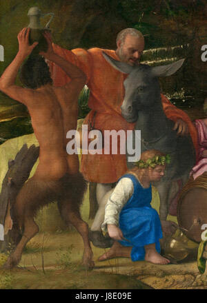 Giovanni Bellini e Tiziano la Festa degli dèi dettaglio Silenus Foto Stock