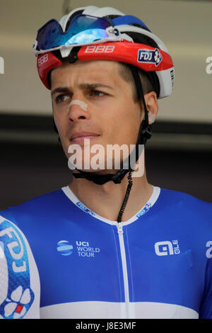 Plumelec, Francia. 27 Maggio, 2017. Coppa francese Grand Prix de Plumelec Cyclisme Arthur Vichot Credito: Laurent Lairys/Agence Locevaphotos/Alamy Live News Foto Stock