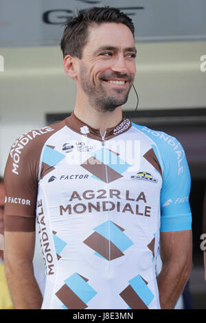 Plumelec, Francia. 27 Maggio, 2017. Coppa francese Grand Prix de Plumelec Cyclisme Christophe Riblon Credito: Laurent Lairys/Agence Locevaphotos/Alamy Live News Foto Stock