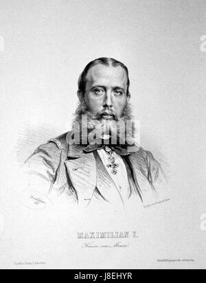 Massimiliano I. von Mexiko Litho Foto Stock