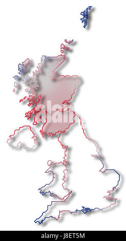 Inghilterra, Regno, unito, mappa, Atlas, mappa del mondo, profilo simbolico, Foto Stock