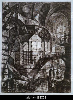 Giovanni Battista Piranesi Le Carceri d'Invenzione Seconda Edizione 1761 03 Round Tower Museum Berggruen DSC03789 Foto Stock