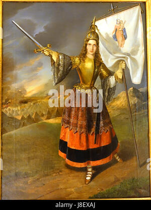 Johanna Christine Grosser come Jungfrau von Orleans nell'omonimo dramma di Johann Christoph Friedrich Schiller, da A. Barthel, 1800 1850, olio su tela Braunschweigisches Landesmuseum DSC04863 Foto Stock