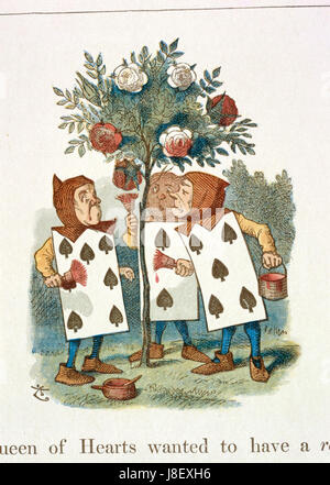 Questa illustrazione, creata da John Tenniel, è tratta dall'edizione 1890 di "The Nursery Alice", un libro di childrenÂ. L'opera d'arte di Tenniel è ben nota per il suo stile distintivo e il suo contributo alle illustrazioni nelle opere di Lewis Carroll. Foto Stock