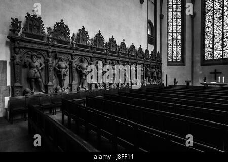 STUTTGART, Germania - 01 Marzo 2017: Interno della Stiftskirche (Chiesa Collegiata) - La chiesa principale della Chiesa Evangelical-Lutheran nel Württemberg Foto Stock