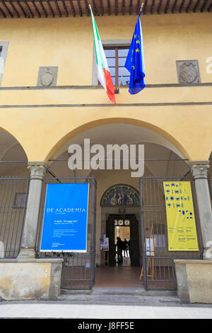 L'ingresso alla Galleria dell' Accademina o Galleria dell'Accademia, la casa di Michelangelo la scultura di David, Via Ricasoli, Firenze, Toscana, Italia. Foto Stock