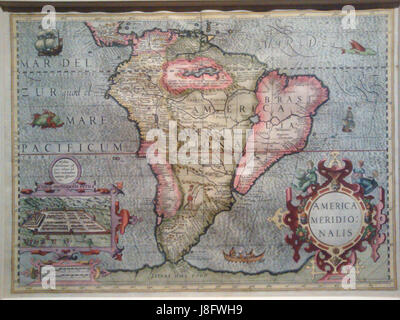 Mappa di Sud America con inserto in vista di Cuzco Foto Stock