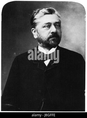 Questa fotografia, scattata da Nadar nel 1888, mostra Gustave Eiffel, il famoso ingegnere francese, noto per aver progettato la Torre Eiffel a Parigi. Nadar, un famoso fotografo, ha catturato le somiglianze di Eiffel durante la sua carriera. Foto Stock