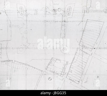 Il Kasteel Vredenburg ontwerptekening Rombout Keldermans II nel 1529 Foto Stock