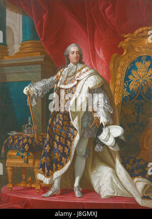 Luigi XV, re di Francia, è associato alla Reggia di Caserta, un capolavoro architettonico in Italia. Anche se Luigi XV non lo commissionò direttamente, l'influenza francese sul progetto è notevole. Foto Stock