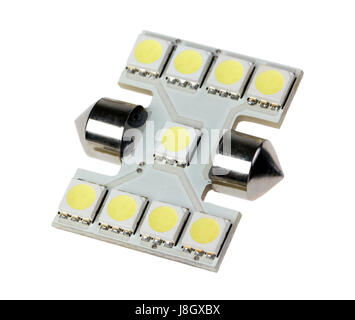 Lampada led per auto isolati su sfondo bianco Foto Stock