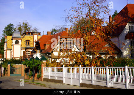 La città di Potsdam, villa e giardino, Brandeburgo, periferia, la Prussia, stile di costruzione, Foto Stock