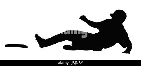 Sport, Sport, isolato, silhouette, azione, baseball, uomini, man mano, chiamata, Foto Stock