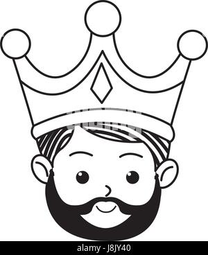 Mangiatoia cartoon saggio re festa di Natale, l'immagine di contorno Illustrazione Vettoriale