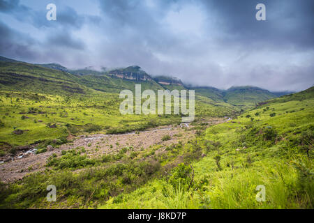 Bellissimo aspetto della regione di paesaggi di Drakensberg - Africa del Sud Foto Stock