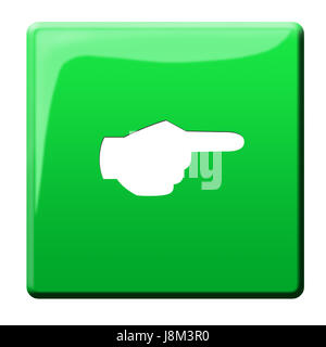 Indicare, show, mano, dito, direzione trend-regolazione, destra, puntatore, Foto Stock