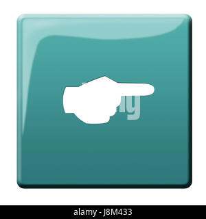 Indicare, show, mano, dito, direzione trend-regolazione, destra, puntatore, Foto Stock