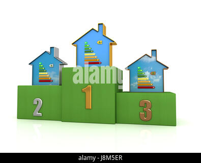 Casa, costruendo, primo, segno, risparmio energetico, certificazione, podio, home, Foto Stock