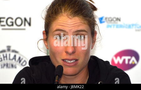 Johanna Konta (GB) in una conferenza stampa presso il Aegon International, Eastbourne, 24 giugno 2015 Foto Stock