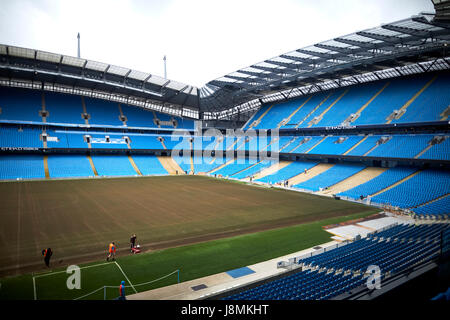 Manchester City Etihad Stadium di passo, riparazione Foto Stock