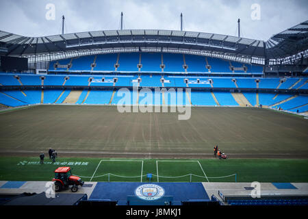 Manchester City Etihad Stadium di passo, riparazione Foto Stock