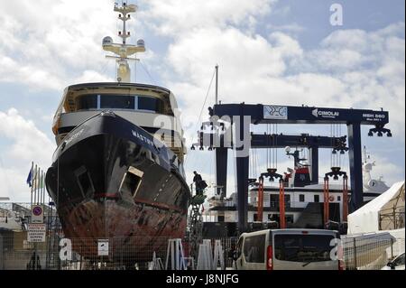 Viareggio (Toscana, Italia), cantieri navali Foto Stock