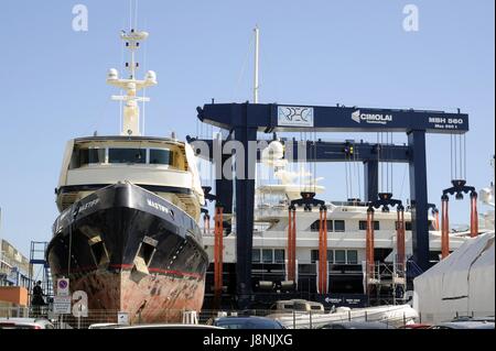 Viareggio (Toscana, Italia), cantieri navali Foto Stock