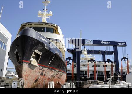 Viareggio (Toscana, Italia), cantieri navali Foto Stock